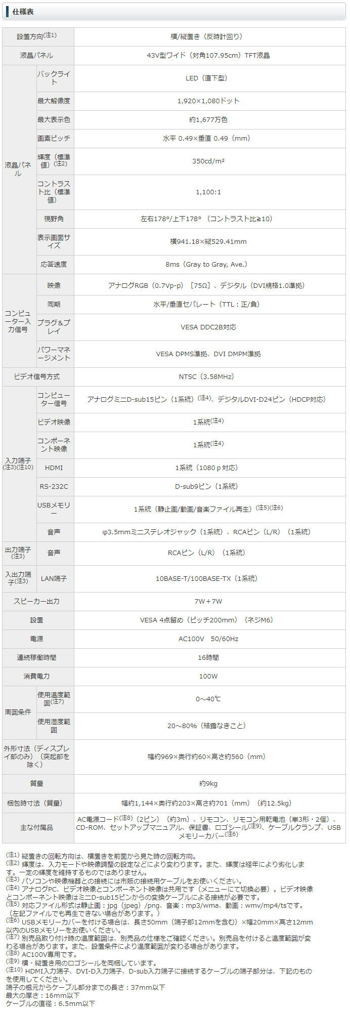 シャープ PN-W435A